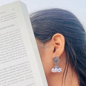 Vintage inspired silver Jhumkas