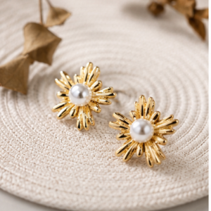 Gold Flower Studs